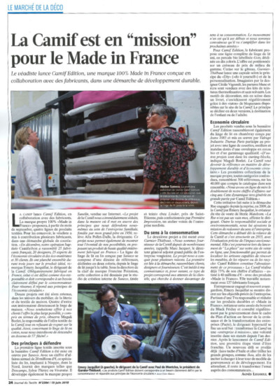 Article Saneco dans le journal du textile